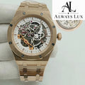 Aud3mar Pig Rose Gold Skeleton White Dial 41mm