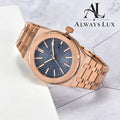 Aud3mar Pig Rose Gold Textured Blue Dial 41mm