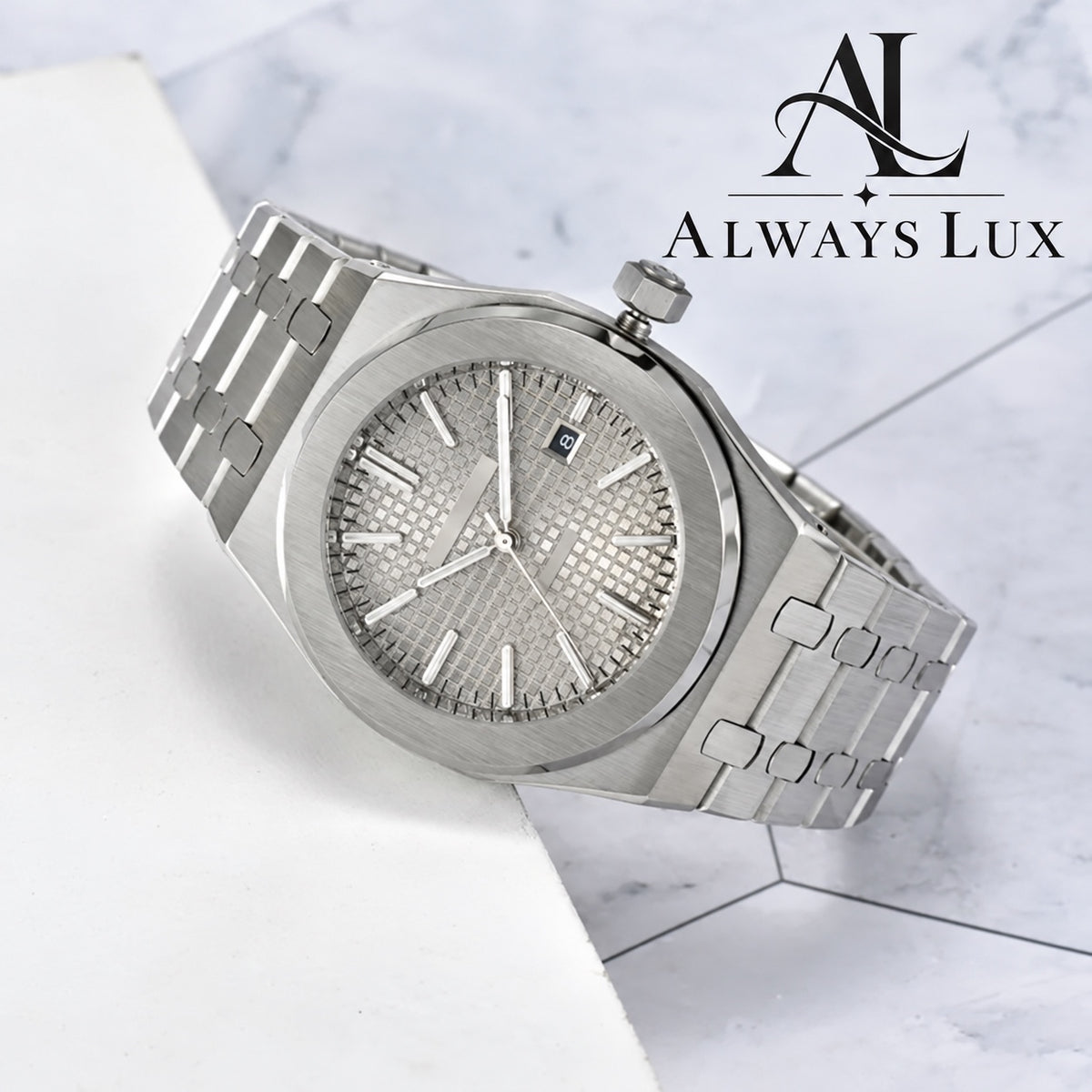 Aud3mar Pig Steel Textured Silver Dial 41mm