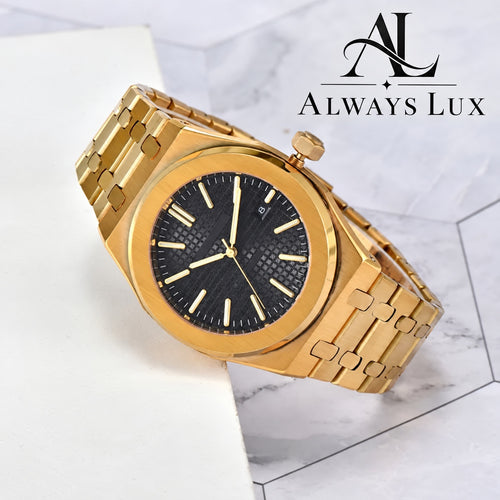 Aud3mar Pig Yellow Gold Textured Black Dial 41mm
