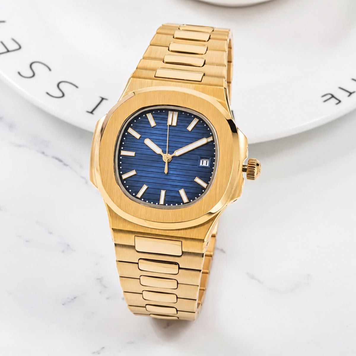 Audemar Pig Yellow Gold Blue Dial