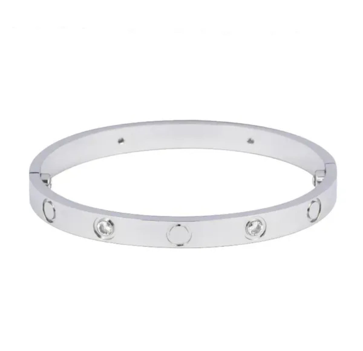 Love Bracelet Silver Crystal Accents