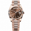 Rol3 DayD rose-gold-tone watch with chocolate dial