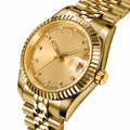 Rol3 DayJus full gold champagne diamond-style dial watch