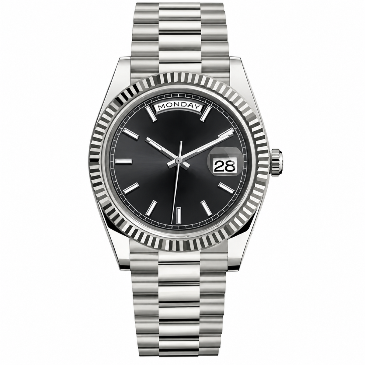 Alternate view of Rol3 DayJus silver black day display watch