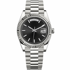 Rol3 DayJus silver black day display watch