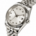 Rol3 DayJus silver white dial with diamond-style markers