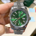 Rol3 DayJus silver-tone green dial watch