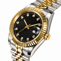 Rol3 DayJus two-tone black diamond-style dial watch