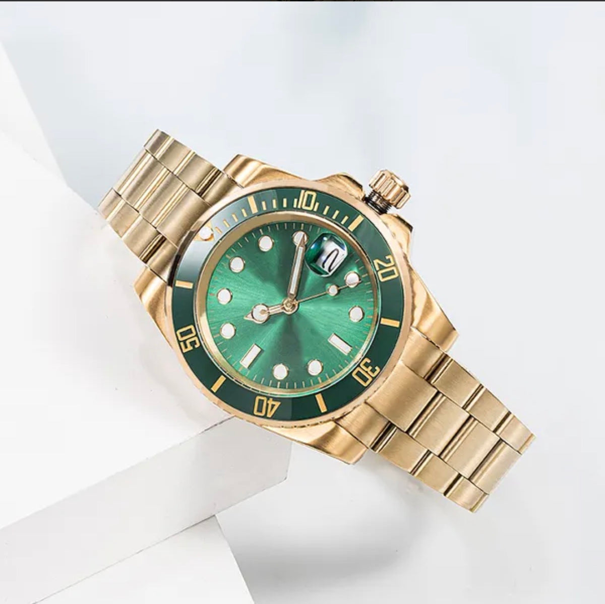 Rol3x Diver Full Gold Green watch