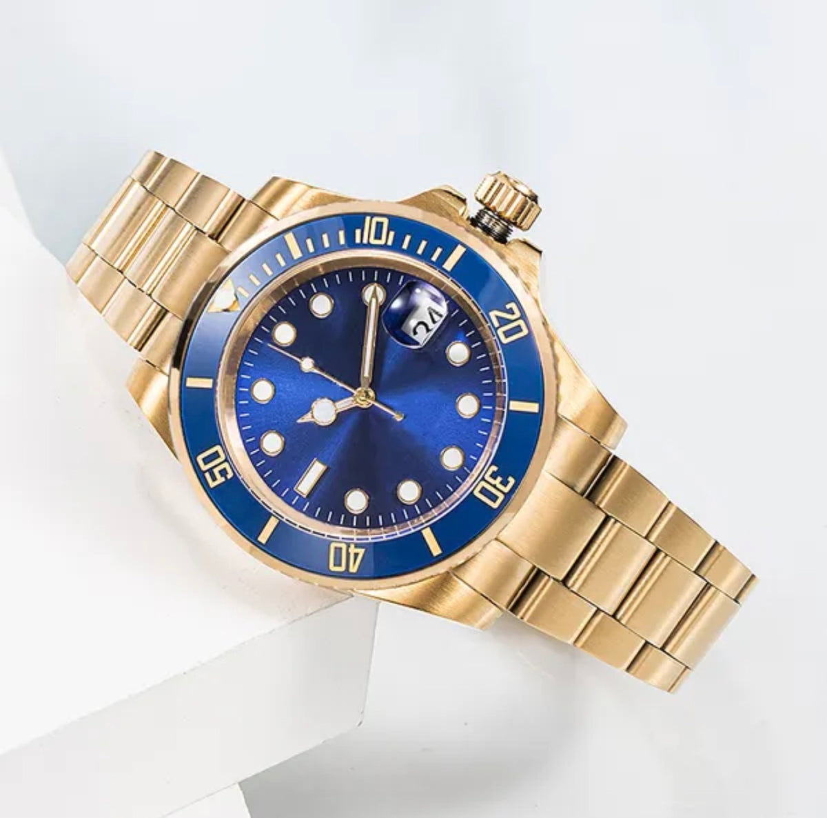 Rol3x Diver Full Gold Blue watch