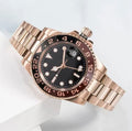 Rol3x GMT Full Rose Gold Brown & Black Oyster Style