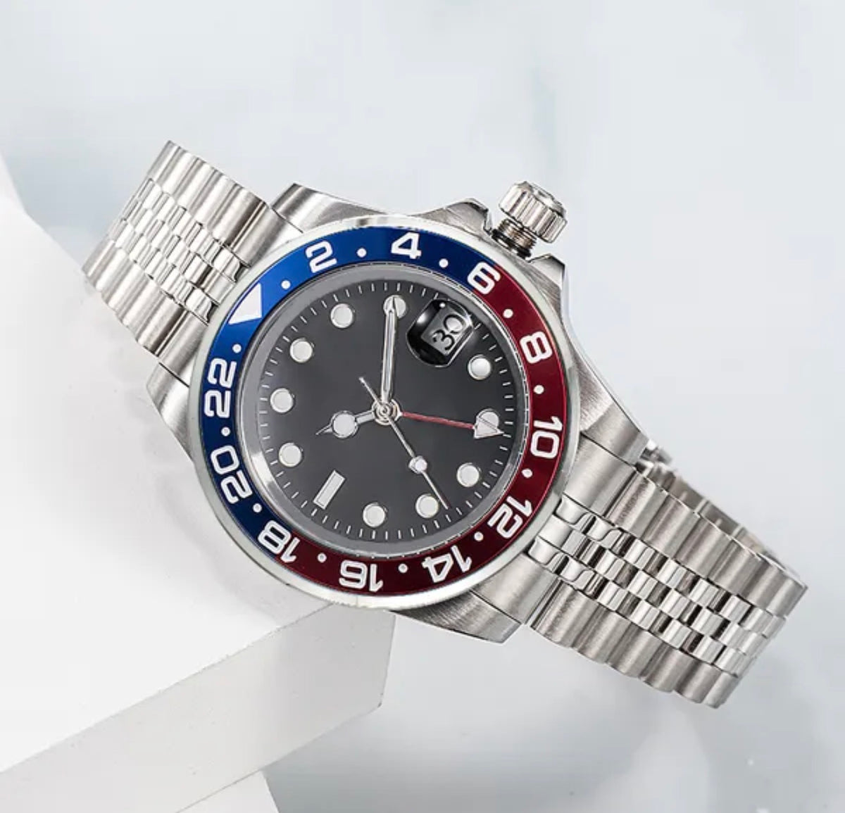 Rol3x GMT Black Dial Red & Blue Jubilee Style