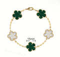 Van Cl33f Green & Crystal Mix bracelet