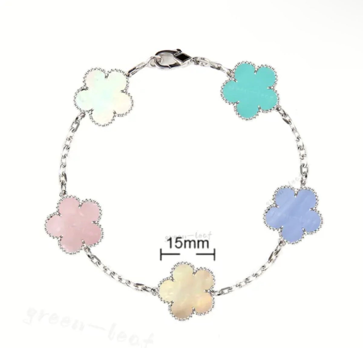 Van Cl33f Pastel Mix Silver bracelet